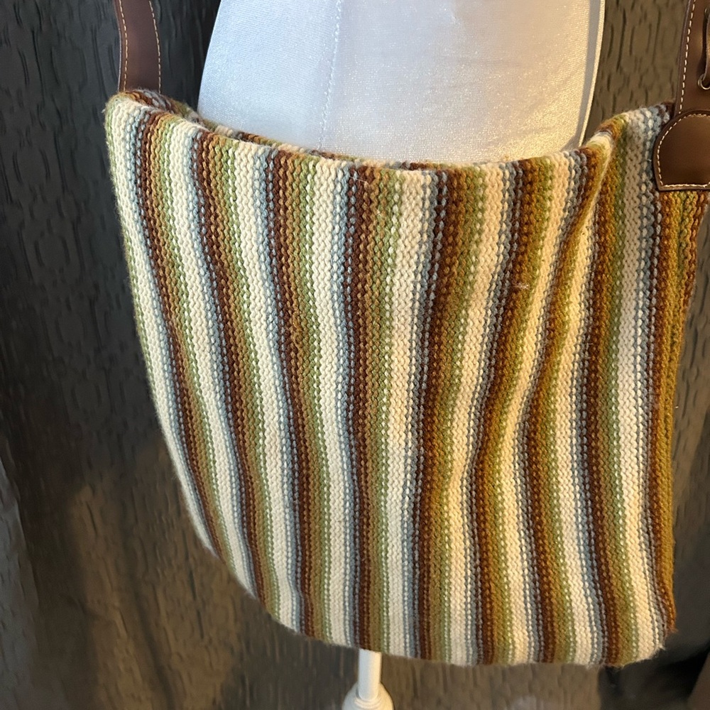Multicolor Striped Knit crossbody Shoulder Bag